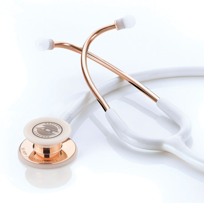 ADSCOPE Conv Stethoscope Adult 30",Rose Gold/White - ADC 608RGW