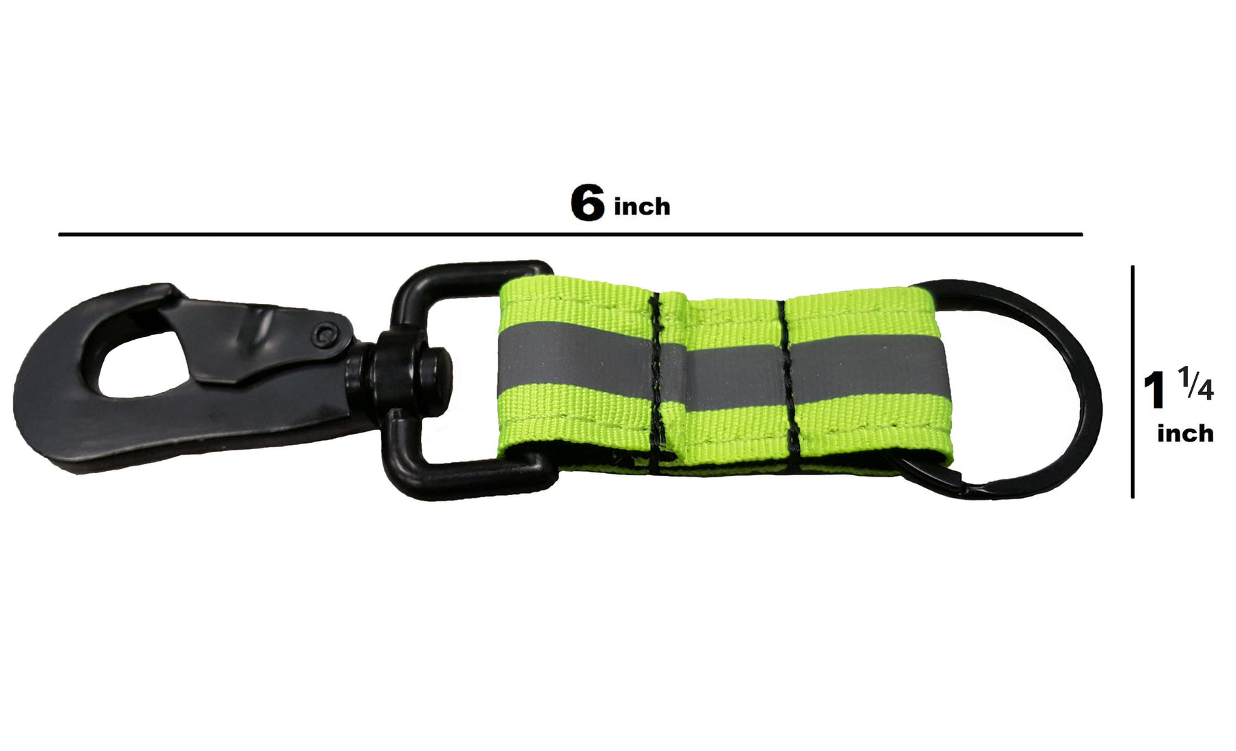 Reflective Green Key Ring w/Black Metal Clip - Line2Design 600-05 ...