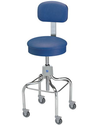 Anesthetist Stool, Stainless Steel, With Back And Casters, Black - Ped ...