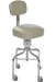 Anesthetist Stool, Stainless Steel, W/Back, Square Seat & Casters, Tb-133 Approved, Pvc-Free, River Rock - Pedigo T-1040-SS-RVR - 1