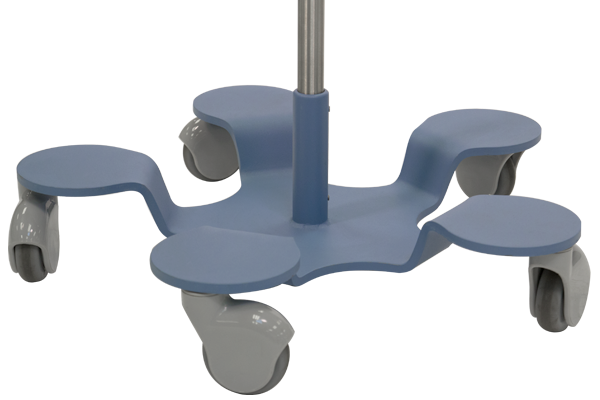 Infusion Pump Stand, 5-Leg Base, With Clearview 6 Hook Top - Pedigo P-1080-CV