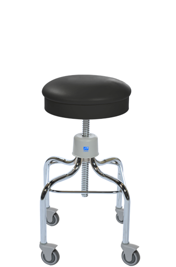 Operating Room Stool, With Casters, Tb-133 Approved, Pvc-Free, Columbia Blue - Pedigo T-38-W/C-CLB