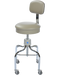 Anesthetist Stool, With Back And Casters, Burgundy - Pedigo P-39-W/C-BUR - 1