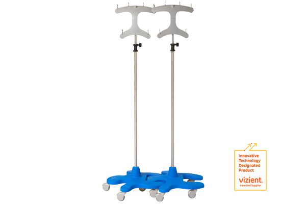Infusion Pump Stand, Clearstep 5-Leg Base With Interlocking Capability.  6 Hook Top With Clearview Technology. - Pedigo P-1090-CV