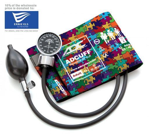 DIAGNOSTIX Aneroid Sphyg Adult, Puzzle Pieces, LF - ADC 700-11APP