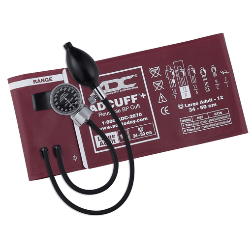 DIAGNOSTIX Aneroid Sphyg 1 pc Cuff, Lrg Adult, Burgundy - ADC 700-12XBD1