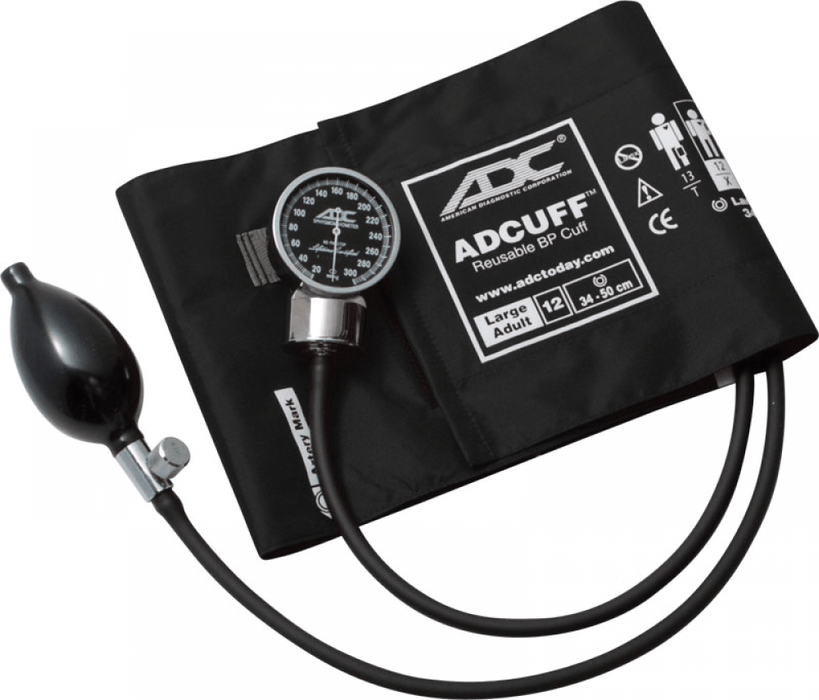 DIAGNOSTIX Aneroid Sphyg Lrg Adult, Black, LF - ADC 700-12XBK