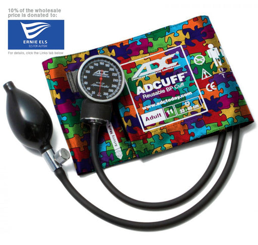 DIAGNOSTIX Aneroid Sphyg Adult, Puzzle Pieces, LF - ADC 720-11APP