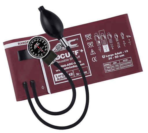 DIAGNOSTIX Aneroid Sphyg 1 pc Cuff, Lrg Adult, Burgundy - ADC 720-12XBD1