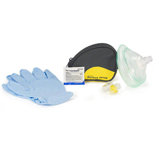 Pocket Mask w/ Gloves & Wipe in Black Soft Case  - Laerdal 82004133