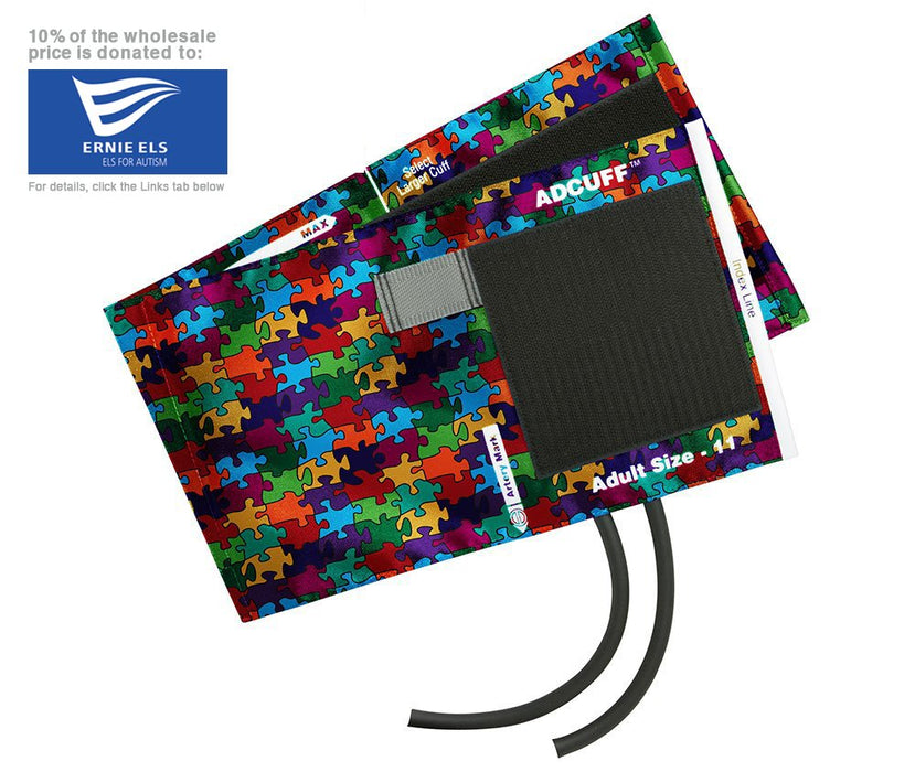 ADCUFF & Bladder, 2 Tube Adult, Puzzle Pieces, LF - ADC 845-11APP-2