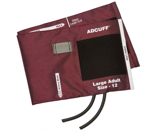 ADCUFF & Bladder, 2 Tube Lrg Adult, Burgundy, LF - ADC 845-12XBD-2