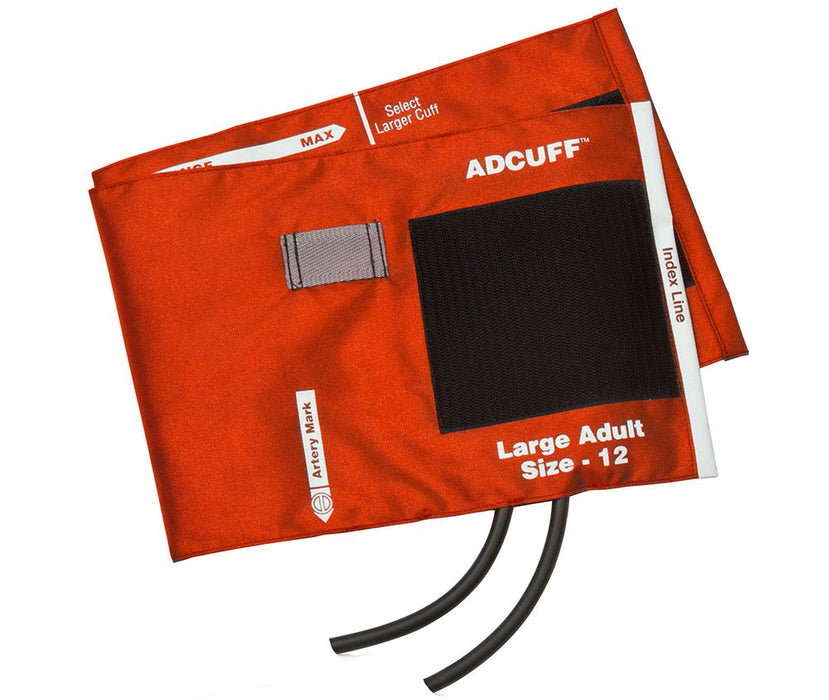 ADCUFF & Bladder, 2 Tube Lrg Adult, Orange, LF - ADC 845-12XOR-2