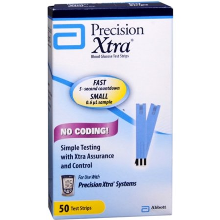Abbott Xtra Blood Glucose and Ketone Monitoring System Test Strips (box of 50) NEW