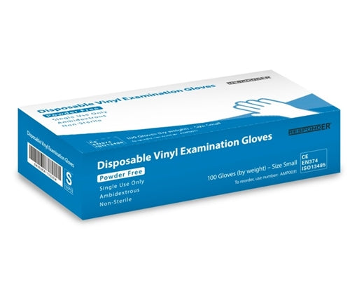 Vinyl Exam / examination Gloves - 100/Box