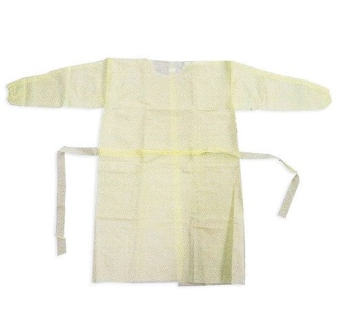 AAMI Level 2 Protective Long Sleeve Gown - 10/Pack - Yellow