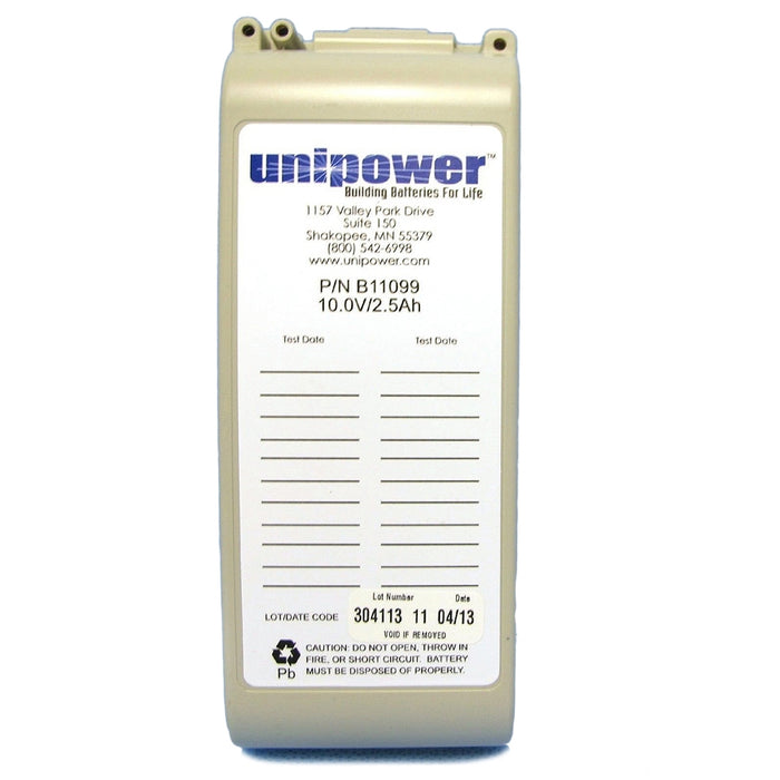 Unipower 10V 2.5Ah Defibrillator Battery for Zoll M, E and PD Defibrillators (NEW)