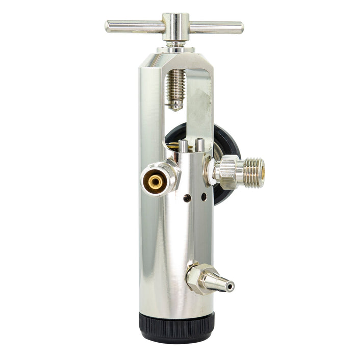 LINE2design Solid Brass Medical Oxygen Regulator 0 - 25 L / min Barbed Fitting Packed In Clear Poly Bag - Discontinued