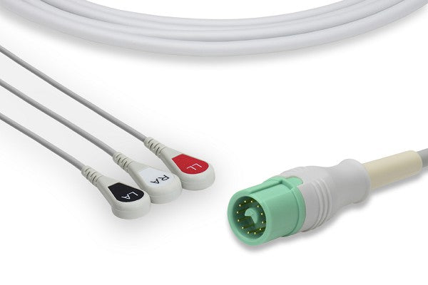 C2359S0 Mindray - Datascope Compatible Direct-Connect ECG Cable. 3 Leads Snap