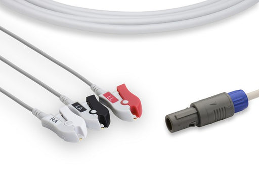C2363P0 Siemens Compatible Direct-Connect ECG Cable. 3 Leads Pinch/Grabber