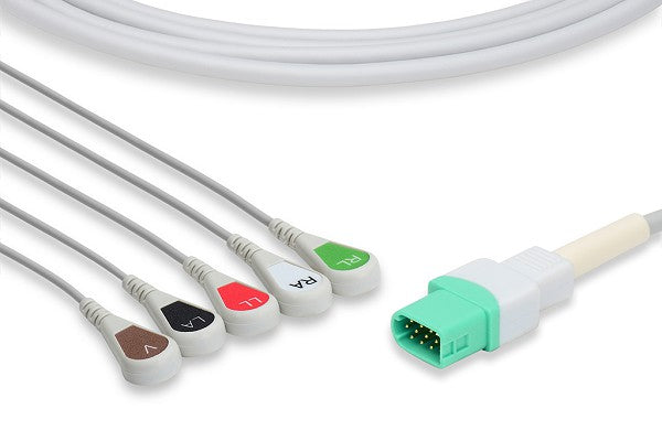 C2526S0 Mindray - Datascope Compatible Direct-Connect ECG Cable. 5 Leads Snap