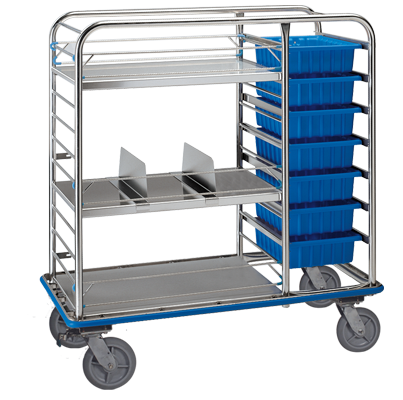 Combination Tote Box/Supply Cart, 55-3/8"W X 26-1/8"D X 58"H - Pedigo CDS-177