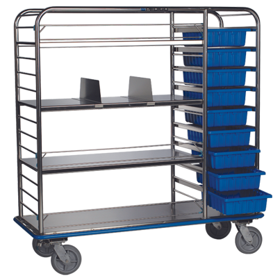 Combination Tote Box/Supply Cart, Large, With Tote Boxes, 66-5/8"W X 26-1/8"D X 69"H - Pedigo CDS-178