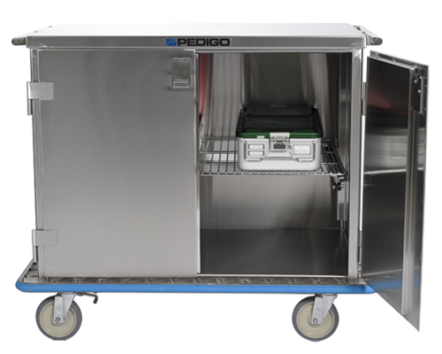 Enclosed Surgical Case Cart, Double Door, 45-7/8"W X 28-5/8"D X 39"H - Pedigo CDS-242