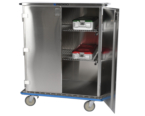 Enclosed Surgical Case Cart, Double Door, Tall, 45-7/8"W X 28-5/8"D X 56"H - Pedigo CDS-245