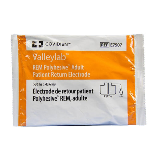 Covidien / Valleylab E7507 REM Polyhesive Adult Patient Return Electrodes, 9Ft (2.7m)