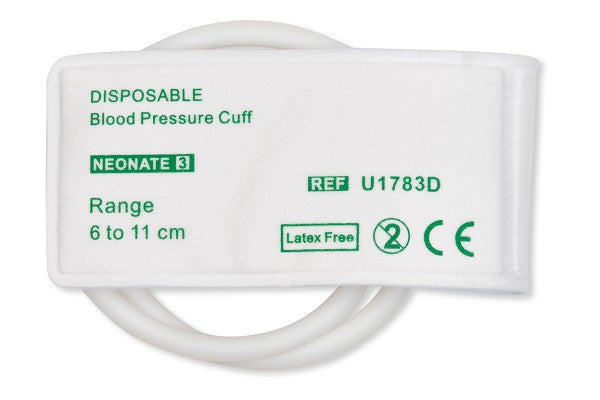 F1783D-C05-100 Disposable NIBP Cuff. Neonate #3 Double Hose 6 - 11 cm Box of 10