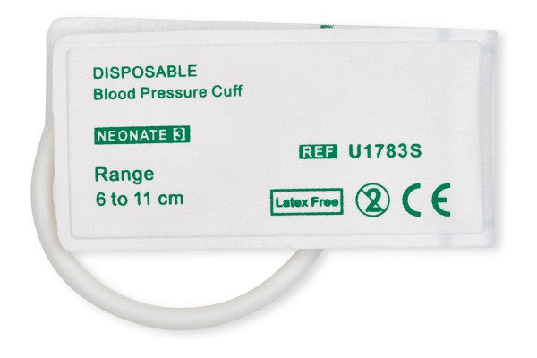 F1783S-C51-100 Disposable NIBP Cuff. Neonate #3 Single Hose 6 - 11 cm Box of 10