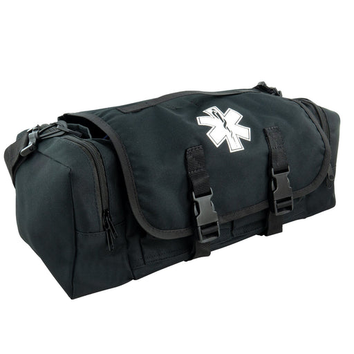 LINE2design First Aid Responder Emergency Star of Life Logo Medical EMS Bag with Zippered Pockets & Shoulder Straps - LINE2design 52350-BK