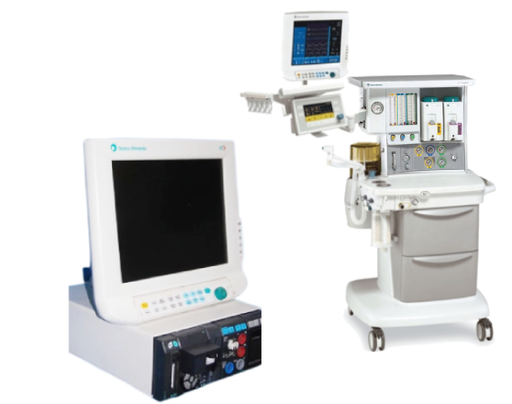 Datex-Ohmeda Aespire 7900 Anesthesia Machine + Datex Ohmeda (GE) S5 Anesthesia Monitor, Flat Screen w/ M Series Modules (Refurbished)