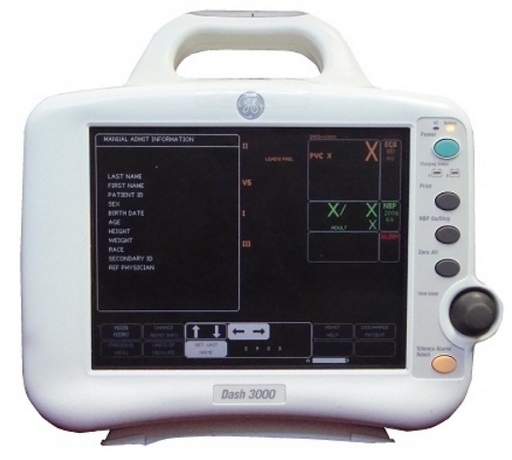 GE Dash 3000 Patient Monitor - ECG, SpO2, NiBP, CO2 (Refurbished)