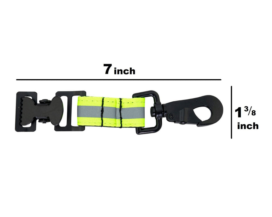 Reflective Green Glove Leash3 w/Heavy Duty Metal Clip - Line2Design GL3-REF-GRN