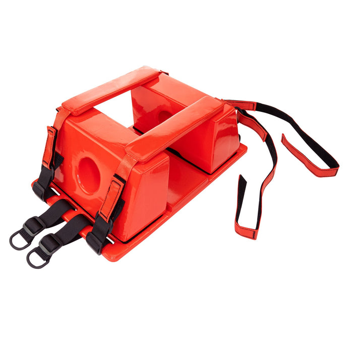 LINE2design Spine Board Head Immobilizer for Backboard - Universal EMS EMT Emergency Medical Re-usable Rescue Portable Lightweight with Adjustable Straps - Red - LINE2design 68040