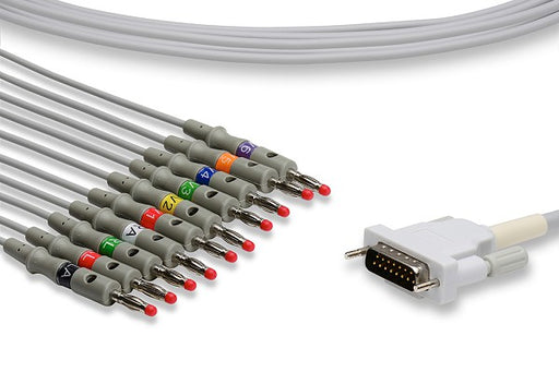 K10-SH1-B0 Schiller Compatible Direct-Connect EKG Cable. 10 Leads Banana 340 cm