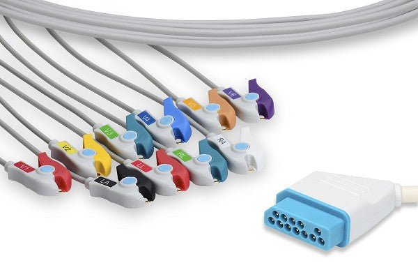 K21009P0 Nihon Kohden Compatible Direct-Connect EKG Cable. 10 Leads Pinch/Grabber 300 cm
