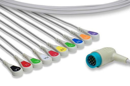 K21027S0 Medtronic - Physio Control Compatible Direct-Connect EKG Cable. 10 Leads Snap 300 cm