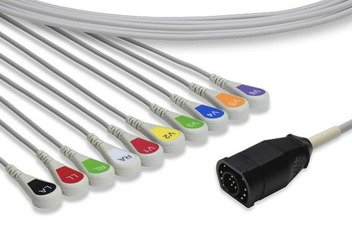 K21069S0 Zoll Compatible Direct-Connect EKG Cable. 10 Leads Snap 330 cm