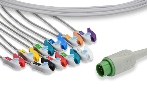 KD-21099P0 Fukuda Denshi Compatible Direct-Connect EKG Cable. 10 Leads Pinch/Grabber 300 cm