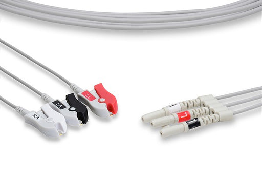 L3-90P0 DIN Style Compatible ECG Leadwire. 3 Leads Pinch/Grabber