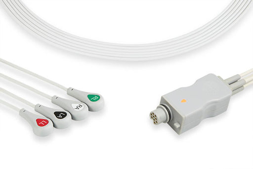 LFD4-90S0 Fukuda Denshi Compatible ECG Telemetry Leadwire. 4 Leads Snap