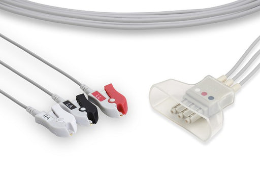 LHT3-90P0 Philips Compatible ECG Telemetry Leadwire. 3 Leads Pinch/Grabber