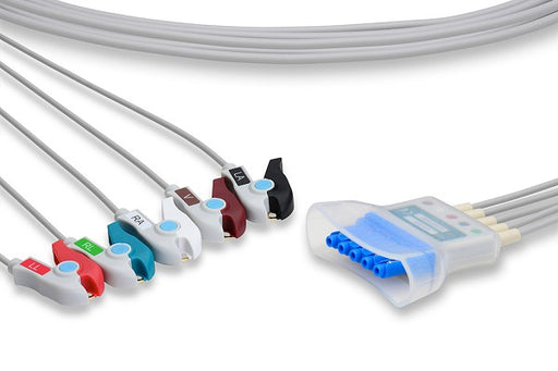 LHT5-90P0 Philips Compatible ECG Telemetry Leadwire. 5 Leads Pinch/Grabber