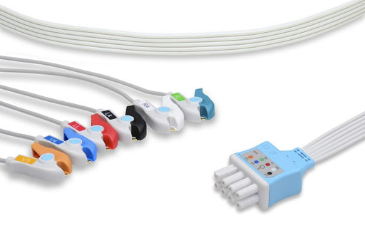 LKB6-90DP0 Nihon Kohden Compatible Disposable ECG Leadwire. 6 Leads Pinch/Grabber Box of 10