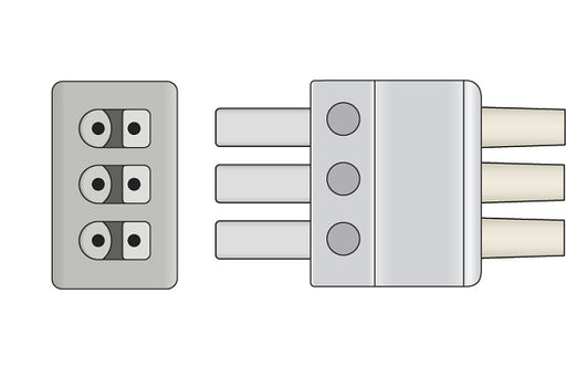 LMD3-90RP0 Draeger Compatible ECG Leadwire. 3 Leads Pinch/Grabber