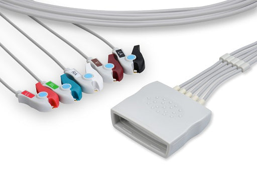 LPT5-90P0 Philips Compatible ECG Telemetry Leadwire. 5 Leads Pinch/Grabber