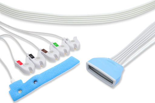 LPTSN5-90DP0 Philips Compatible Disposable ECG Leadwire. 5 Leads Pinch/Grabber, ECG, SpO2, SPU Box of 10